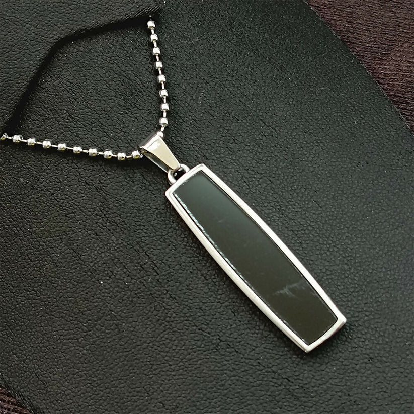 Black Enamel Chain Pendant