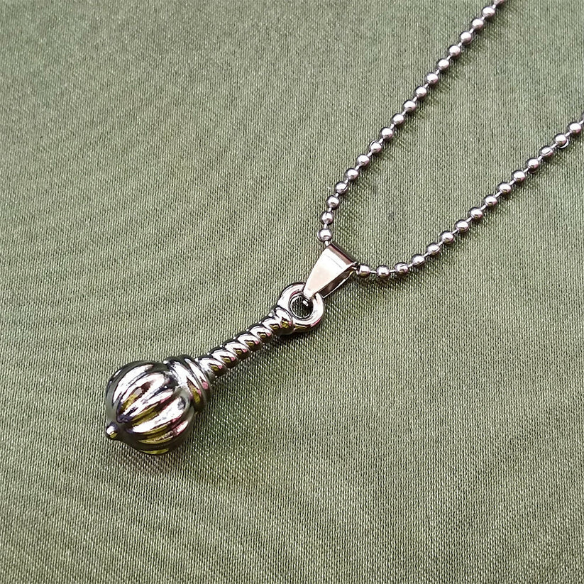 Hanuman Gada Silver Pendant with ball chain