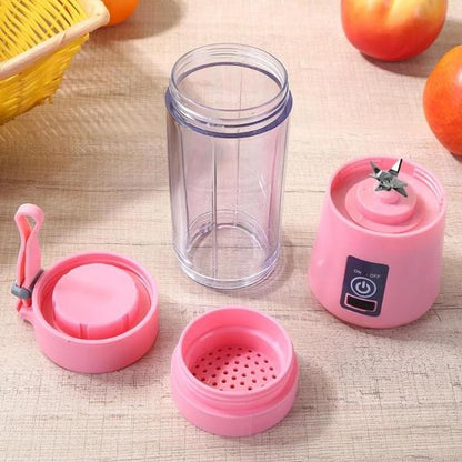 Portable USB Electric Juicer – 6-Blades Protein Shaker Blender Cup (380 ML)