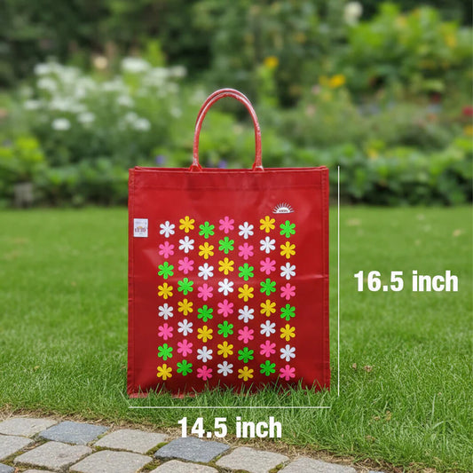 Colorful Floral Reusable Shopping Bags – Durable Multi-Color Printed Tote Bags