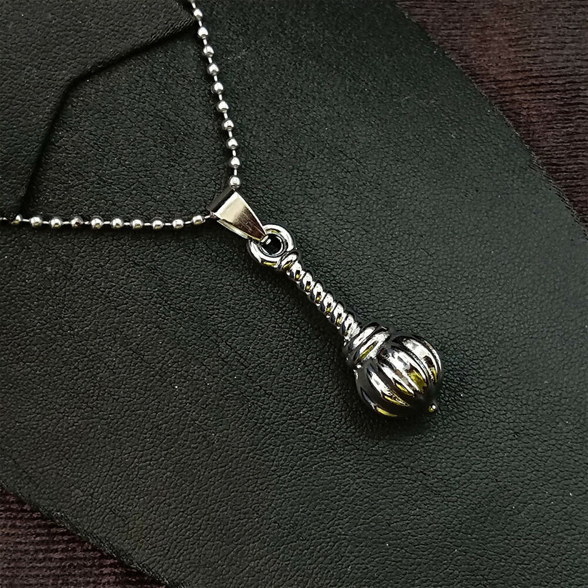 Hanuman Gada Silver Pendant with ball chain